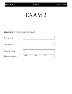 2012 Exam 3 and Solutions