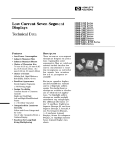 Low Current Seven Segment Displays Technical Data