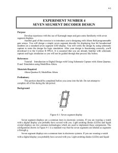 EXPERIMENT NUMBER 4 SEVEN SEGMENT DECODER DESIGN