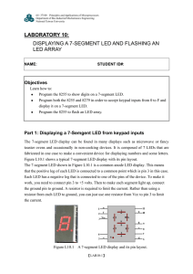 displaying a 7-segment led and flashing an led array