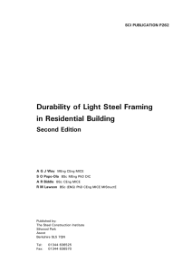 Durability of Light Steel Framing in Residential Building Second