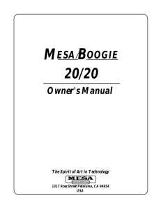 20-20 manual - MESA/Boogie