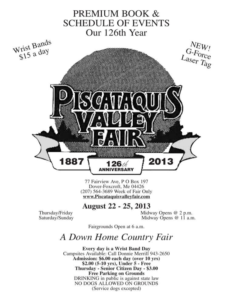 official fair book Piscataquis Valley Fair