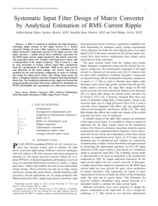 Systematic Input Filter Design of Matrix Converter by Analytical