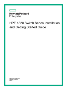 HPE 1820 Switch Series Installation and Getting Started Guide