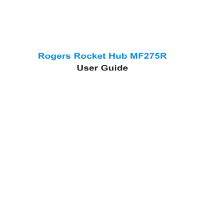 Rogers Rocket Hub MF275R User Guide