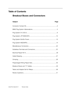 Table of Contents Breakout Boxes and Connectors