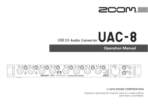 ZOOM UAC-8 Operation Manual