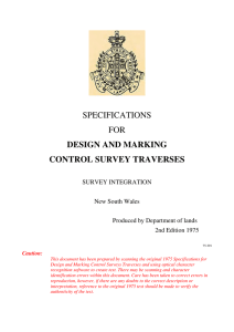 Specifications for Design and Marking Control Survey Traverses