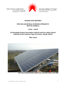 SELF - Solar Rural Schools - South Africa 2006-2008