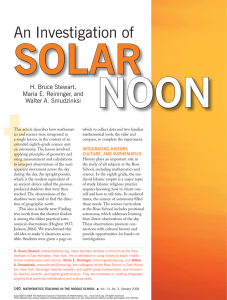 An Investigation of solaR noon
