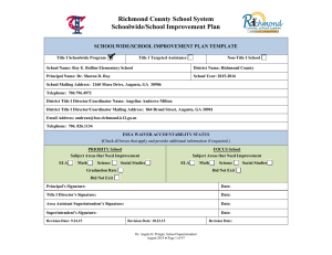 Richmond County School System Schoolwide/School Improvement