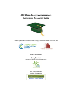 ABE Clean Energy Ambassadors Curriculum Resource Guide