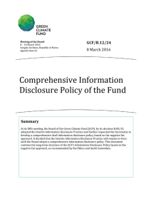 Comprehensive Information Disclosure Policy of the Fund
