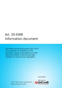 Art. 39 EMIR Information document