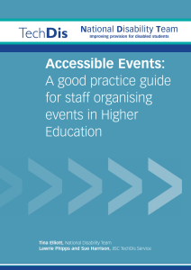 Accessible Events: A good practice guide for staff organising events