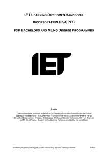IET Learning Outcomes handbook