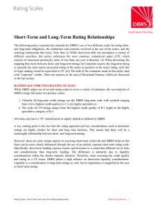 Short-Term and Long-Term Rating Relationships