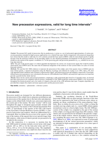 New precession expressions, valid for long time intervals⋆