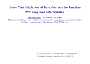 Short Time Calculations of Rate Constants for Reactions With Long
