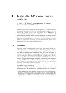 Multi-path BGP: motivations and solutions - e