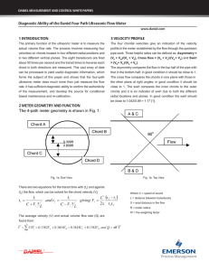 Diagnostic Ability of the Daniel Four Path Ultrasonic Flow Meter 1