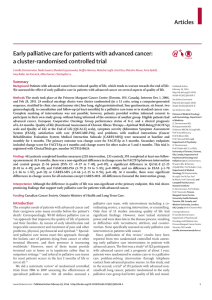 Articles Early palliative care for patients with advanced cancer