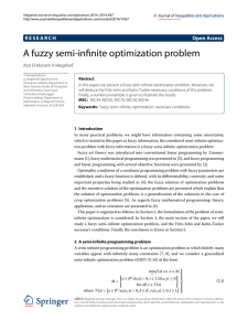 A fuzzy semi-infinite optimization problem | SpringerLink