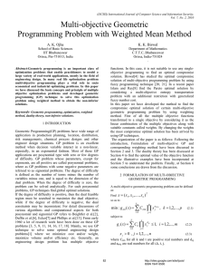 Multi-objective Geometric Programming Problem with