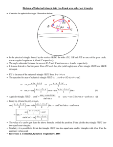 Division of spherical triangle