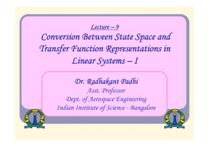 Conversion Between State Space and Transfer Function
