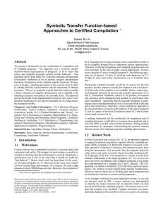 Symbolic Transfer Function-based Approaches to Certified