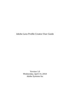 Adobe Lens Profile Creator User Guide