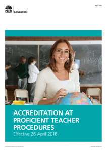 Accreditation at Proficient Teacher Procedures