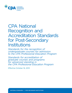 Cpa national recognition and accreditation Standards