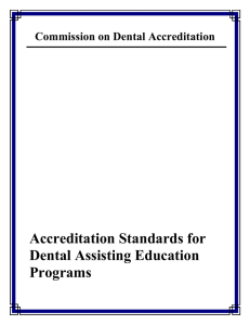 Accreditation Standards for Dental Assisting Programs