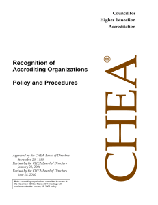 recognition policy and procedures - Council for Higher Education