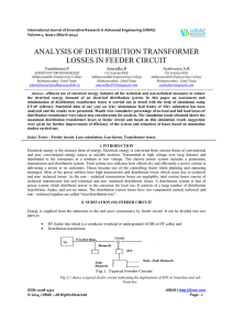 analysis of distiribution transformer losses in feeder circuit