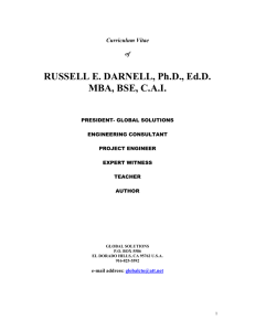 RUSSELL E. DARNELL, Ph.D., Ed.D. MBA, BSE, CAI