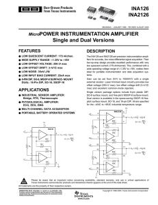 INAx126 MicroPower Instrumentation Amplifier