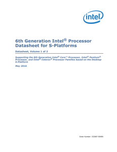 6th Generation Intel® Core™ Processor Family Datasheet, Vol. 1