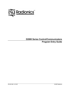 D2000 Series Control/Communicators Program Entry Guide