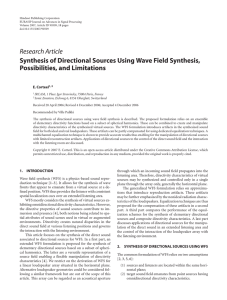 Research Article Synthesis of Directional Sources Using Wave Field