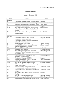 Updated on 1 March 2016 Calendar of Events January - ITUC-AP