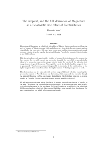 Magnetism as a Relativistic side effect of ElectroStatics