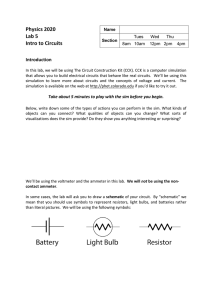 Physics 2020 Lab 5 Intro to Circuits