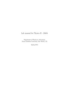 Lab manual for Physics II - 20484