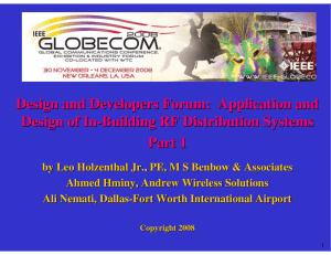 GlobeCom 2008: In-Building RF Distribution Systems