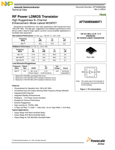 AFT05MS006NT1 136-941 MHz, 6.0 W, 7.5 V Wideband RF Power