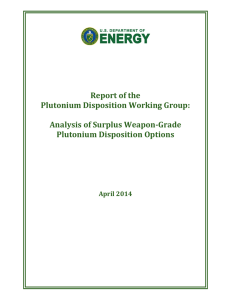 Analysis of Surplus Weapon-Grade Plutonium Disposition Options